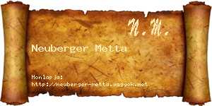 Neuberger Metta névjegykártya